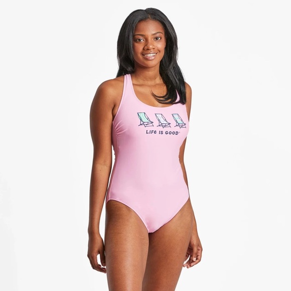Women's Beach Chairs Tie-Back Scoop One Piece Swimsuit - Picture 1 of 10